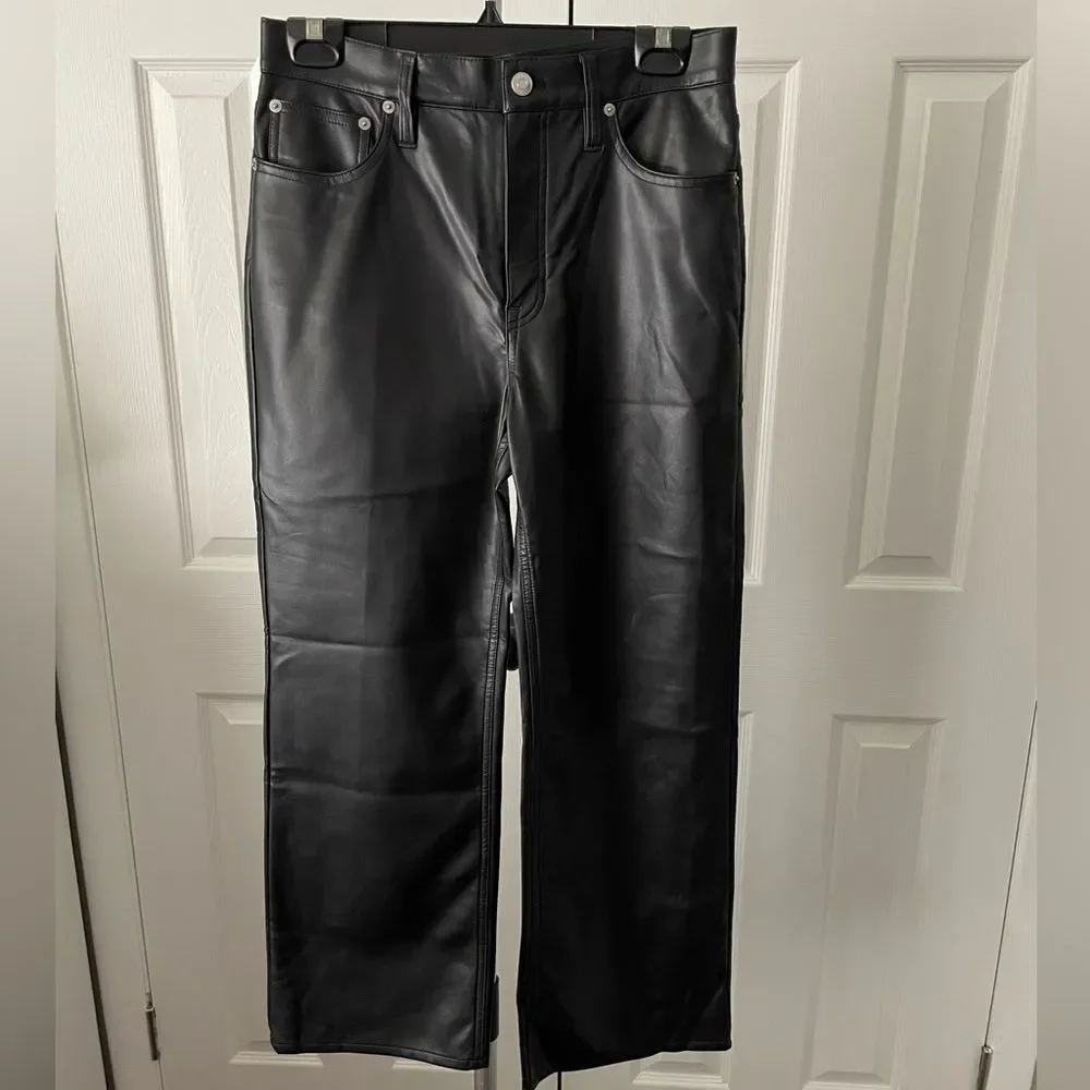 J Crew Faux Leather Black Jeans Size 29